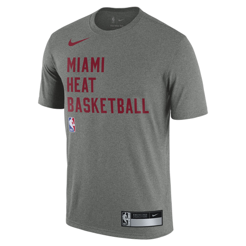 Nike Miami HEAT 2023-24 On-Court Grey Practice Tee