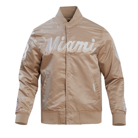 Pro Standard Miami HEAT Taupe Satin Jacket