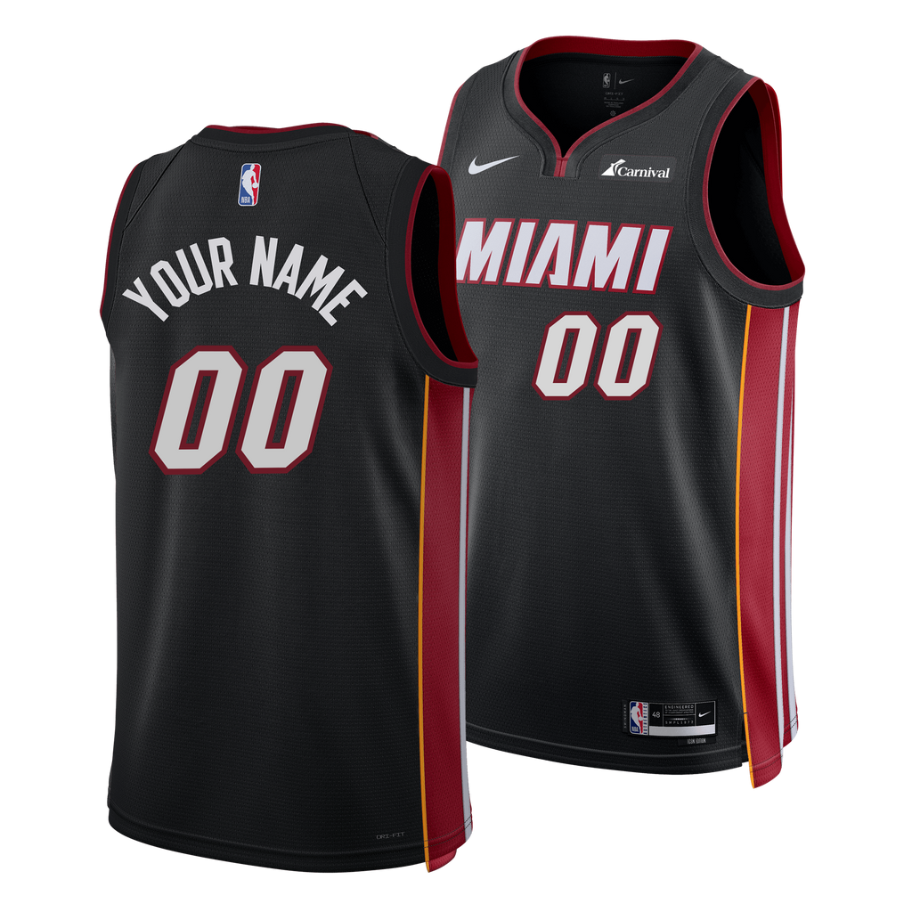 Personalized Nike Miami HEAT Icon Black Swingman Jersey MENS JERSEYS NIKE    - featured image
