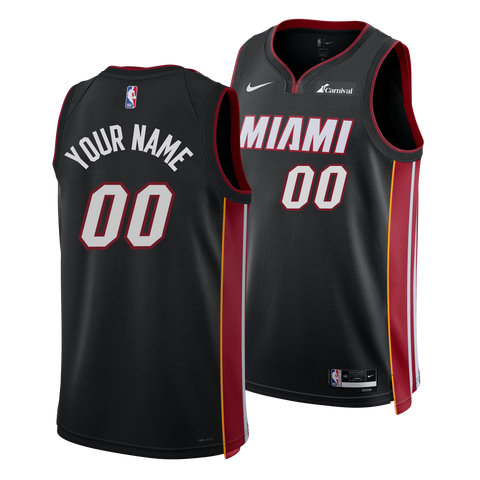 Personalized Nike Miami HEAT Icon Black Youth Swingman Jersey