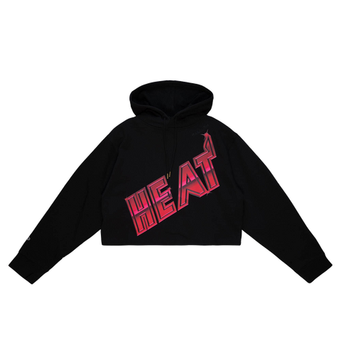 Mitchell and Ness Miami HEAT Big Face Crop Women's Hoodie