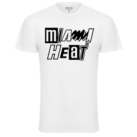 Sportiqe Miami HEAT Mashup Men's White Tee