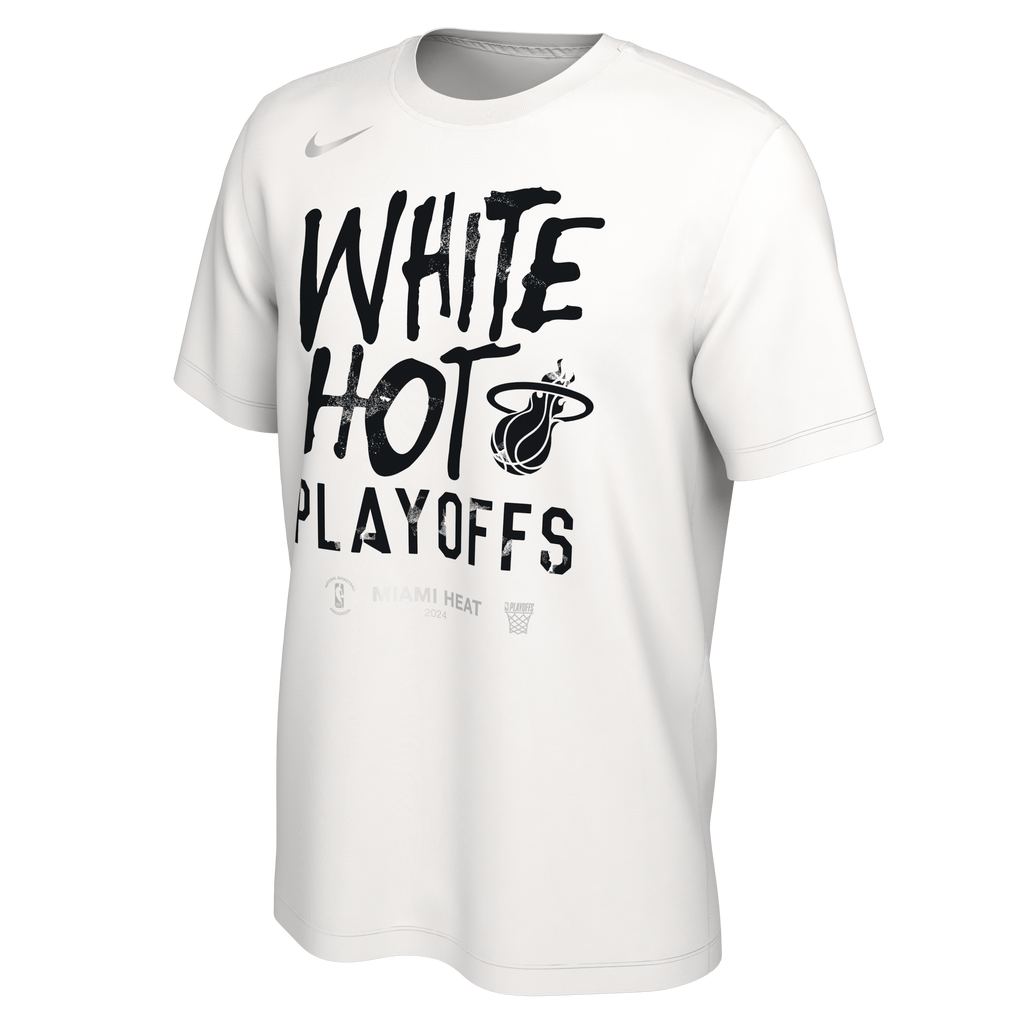 Nike Miami HEAT White Hot 2024 NBA Playoffs Mantra Tee MENSTEE NIKE    - featured image