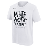 Nike Miami HEAT White Hot 2024 NBA Playoffs Mantra Youth Tee - 1