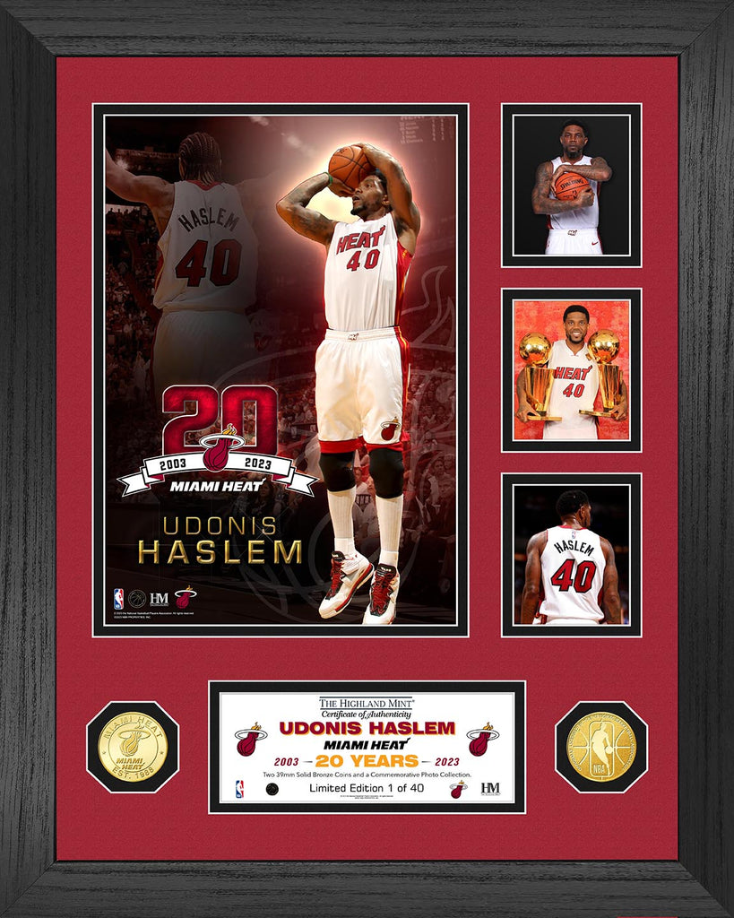 Udonis Haslem Miami Heat 20 Year Career Grand Highlight Bronze Coin Photo Mint NOV. MISC.Z HIGHLAND MINT    - featured image