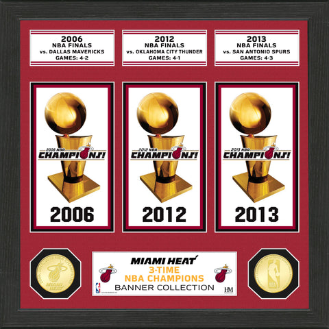 Miami HEAT Highland Mint 3-Time Champion Bronze Coin Photo Mint