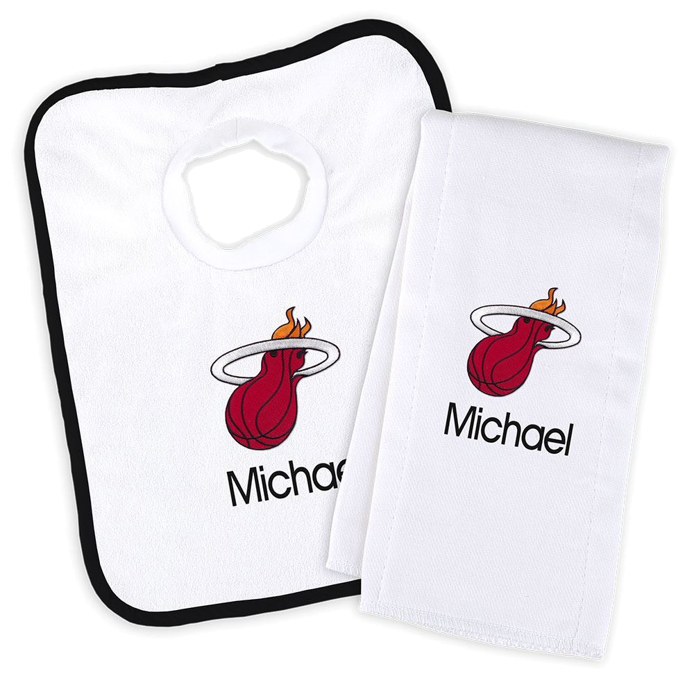 Designs by Chad and Jake Miami HEAT Custom Infant Bib & Cloth set NOV. MISC.Z DESIGN BY CHAD AND JAKE    - featured image