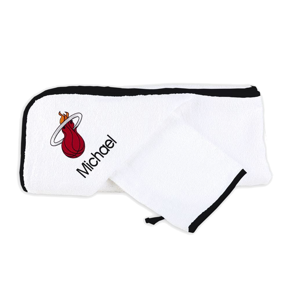 Designs By Chad And Jake Miami HEAT Custom Infant Hooded Towel Set designs-by-chad-and-jake-miami-heat-custom-infant-hooded-towel-set