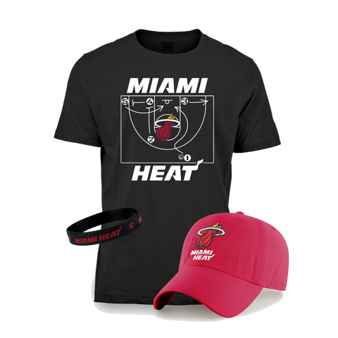 Miami HEAT Youth Hat/Tee Red/Black Combo Pack