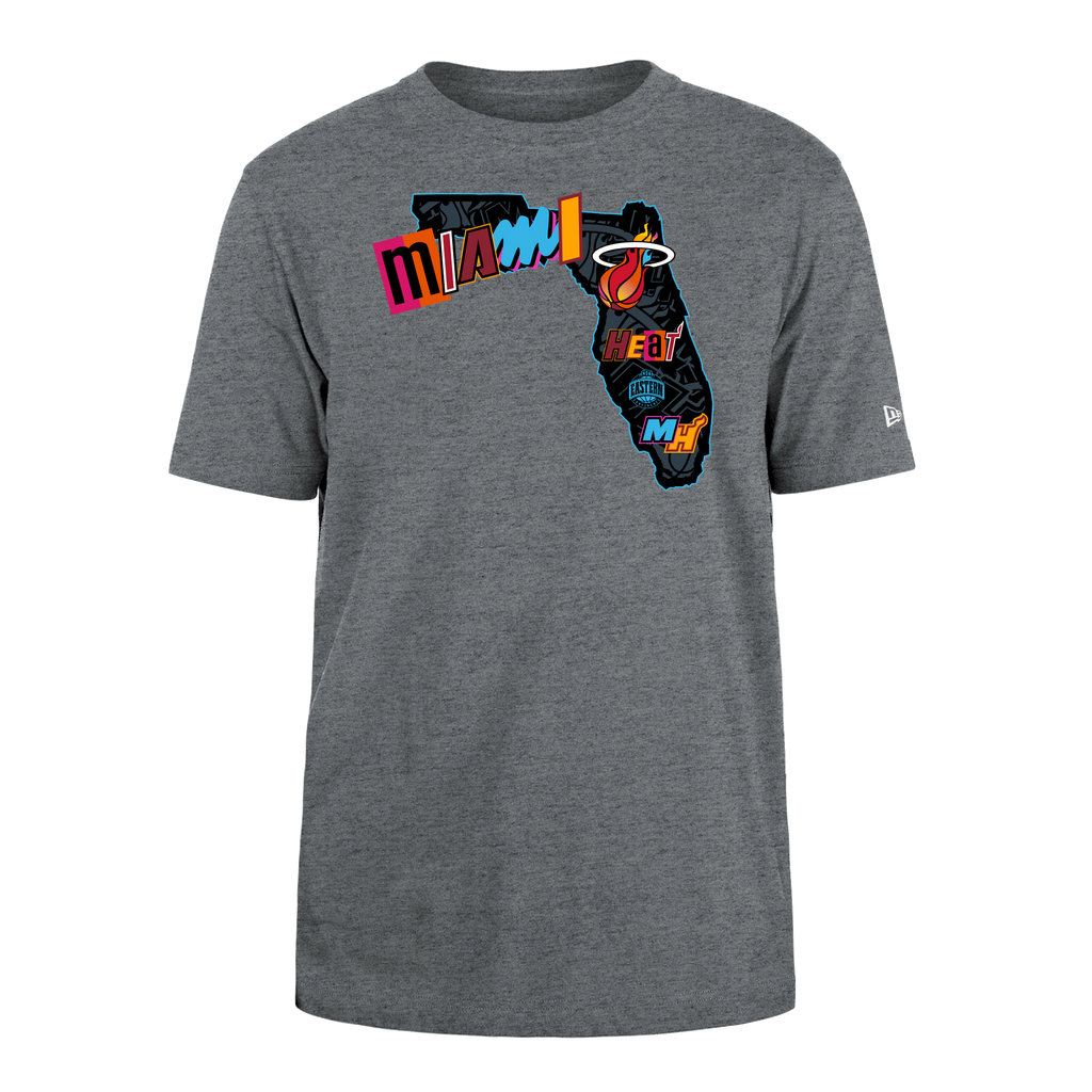 New Era Miami HEAT Mashup State Tee MENSOUTERWEAR 5TH AND OCEAN    - featured image