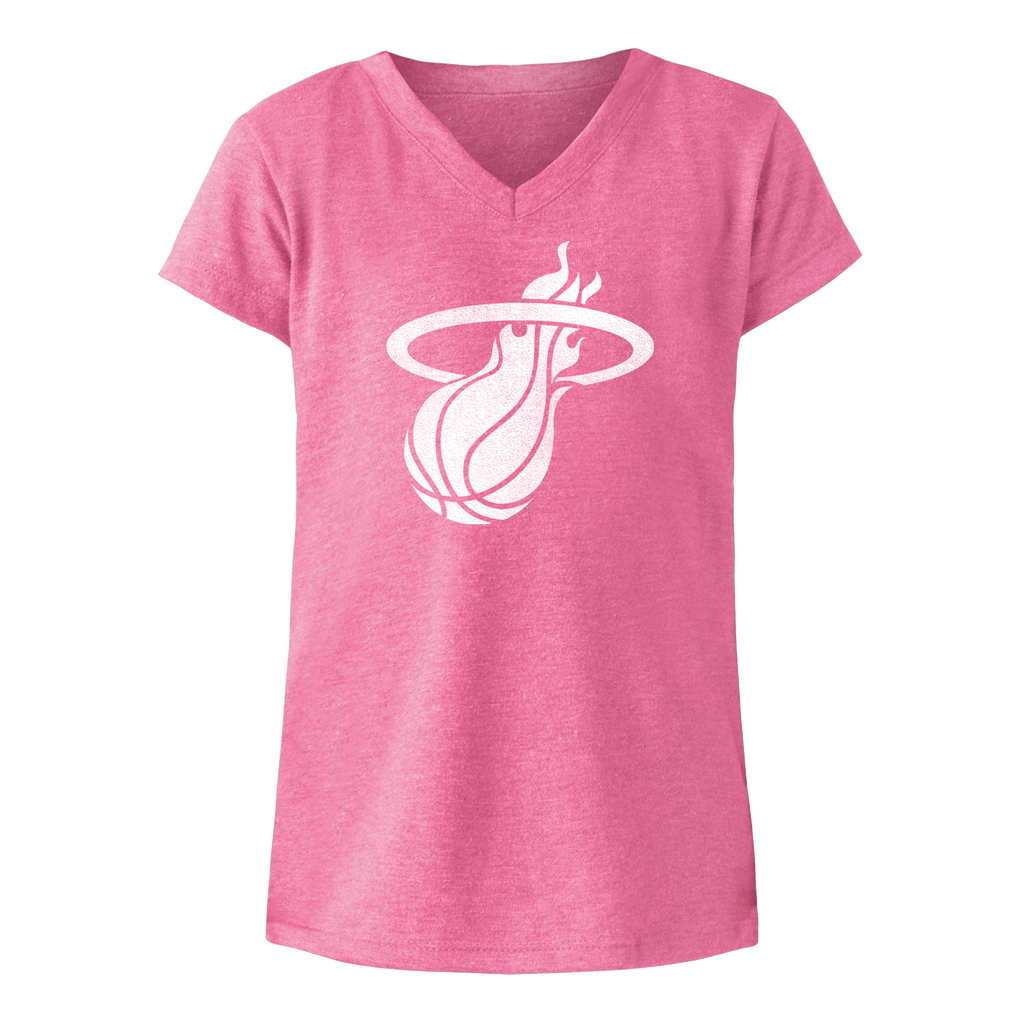 New Era Miami HEAT Pink Logo Girls Tee GIRLSTEES 5TH AND OCEAN    - featured image