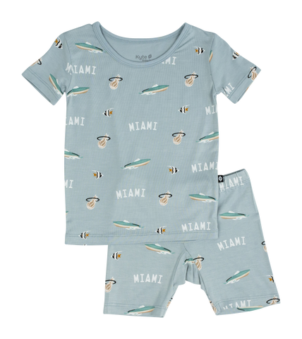 Court Culture x Kyte Baby Nautical Fog Toddler Short Sleeve PJ Set