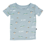 Court Culture x Kyte Baby Nautical Fog Toddler Short Sleeve PJ Set - 2