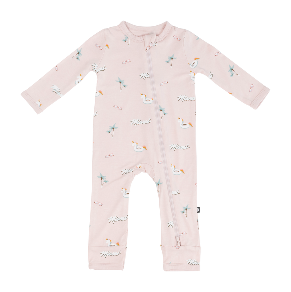 Court Culture x Kyte Baby Beach Blush Zippered Romper Miami HEAT Store