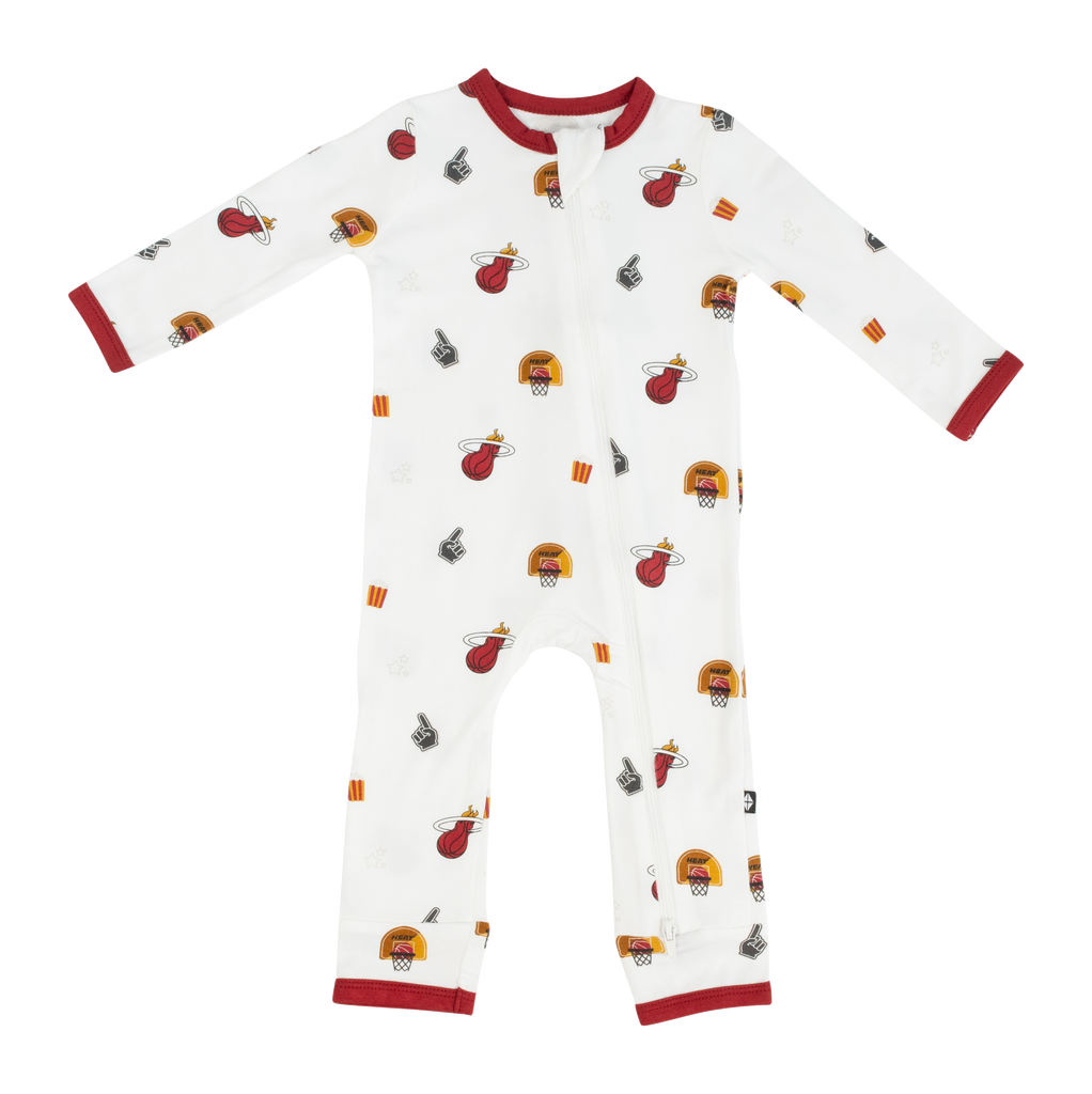 Court Culture x Kyte Baby Cloud Game Day Zippered Romper Miami HEAT Store