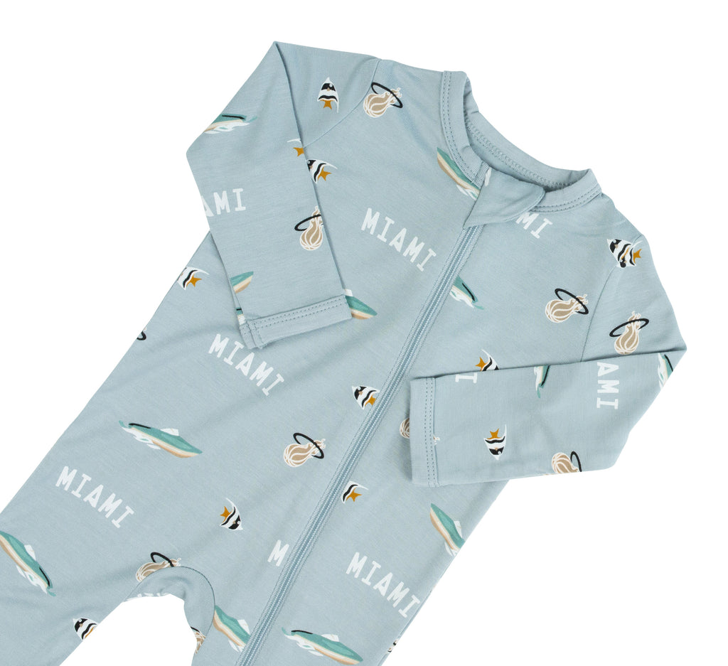 Court Culture x Kyte Baby Nautical Fog Zippered Romper Miami HEAT Store