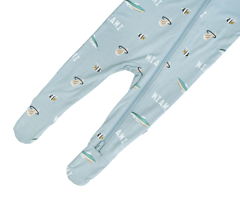 Court Culture x Kyte Baby Nautical Fog Zippered Footie Miami HEAT Store