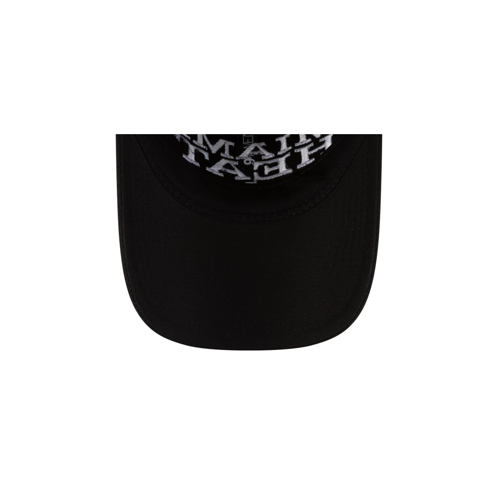 A close-up, top-down view shows the brim of the Court Culture Miami HEAT 