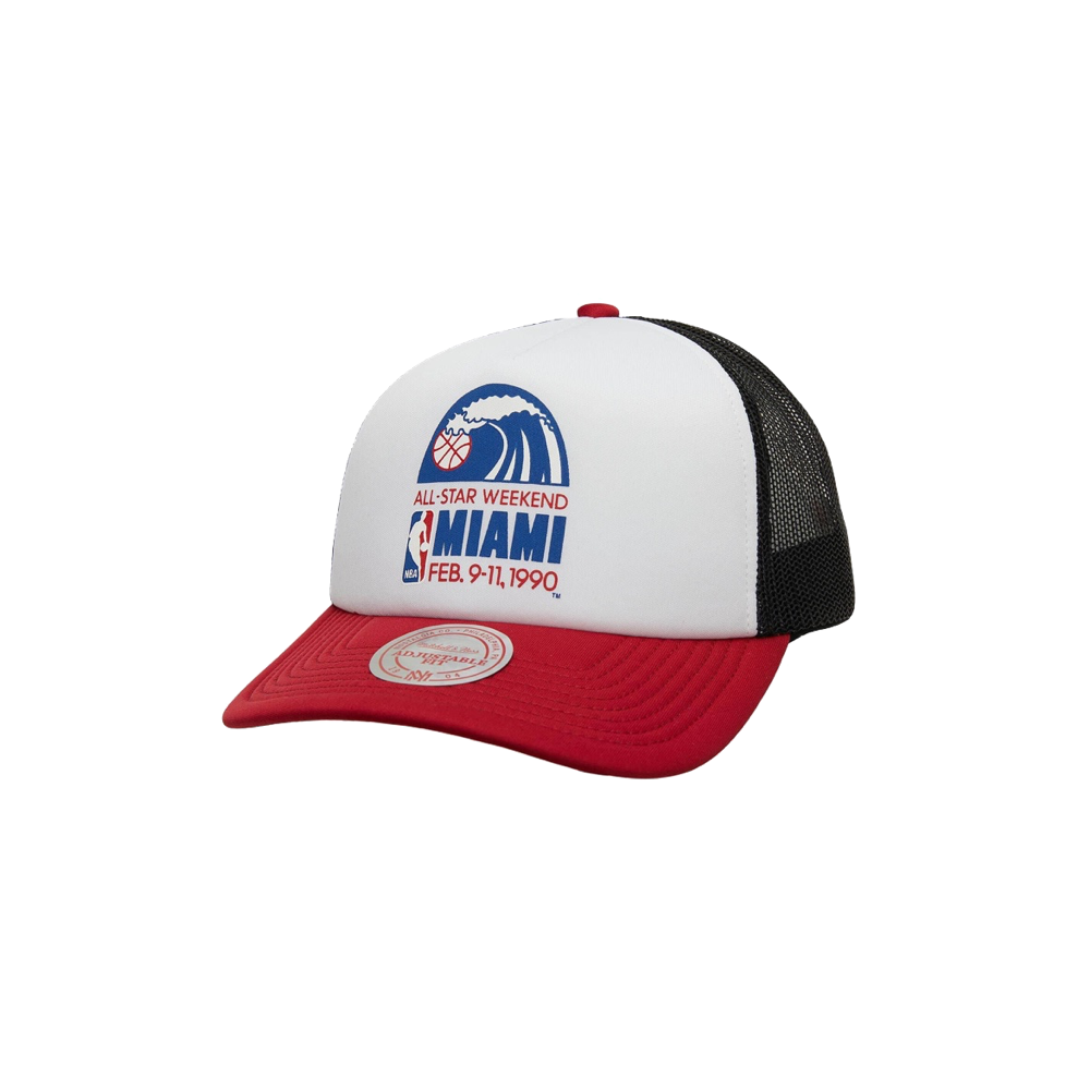 Mitchell & Ness Miami HEAT 1990 All-Star Trucker Snapback Unisex Caps Mitchell & Ness   