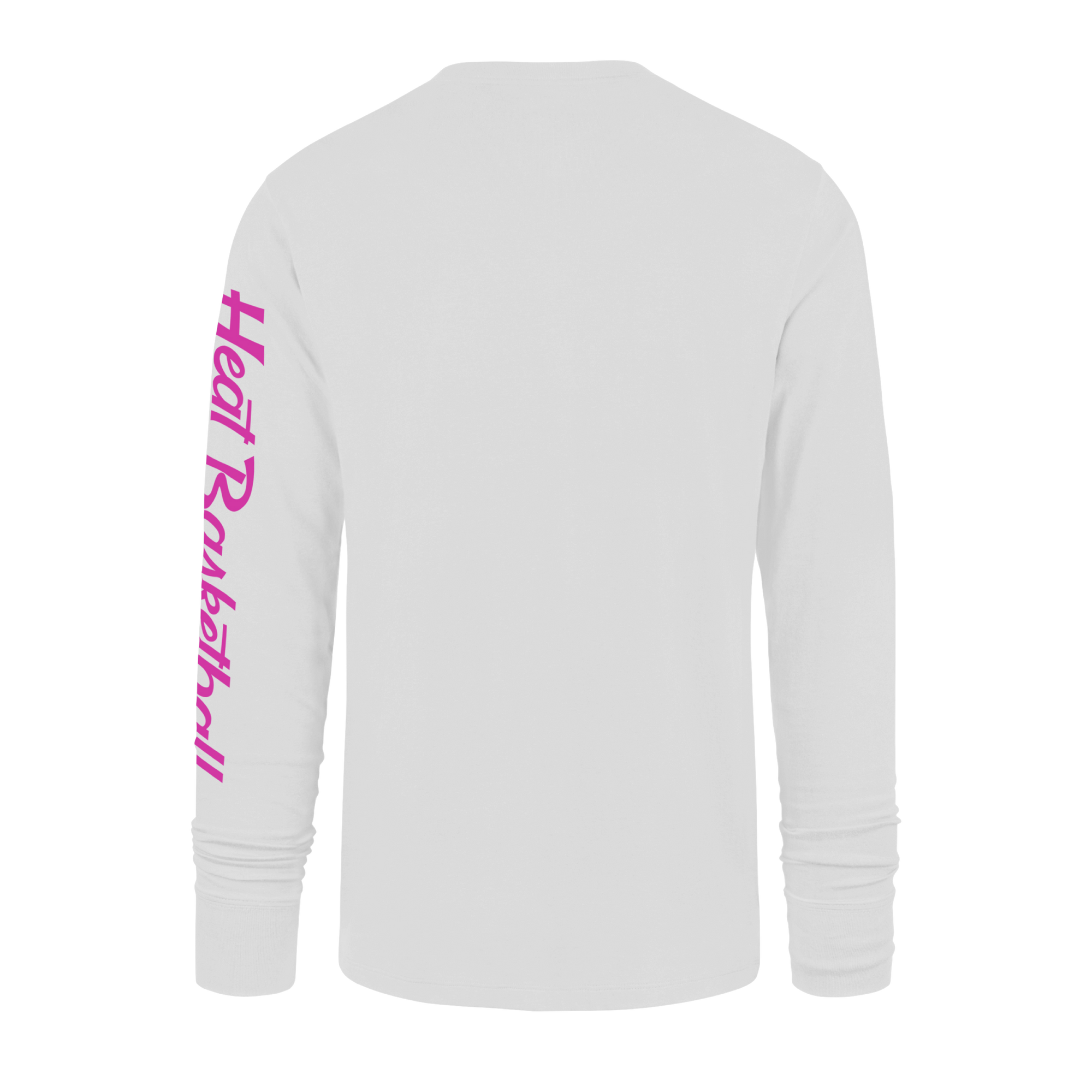 The '47 Brand Miami HEAT Original Vice Nights White Long Sleeve Tee is a standard-fit, 100% cotton shirt with bold pink 