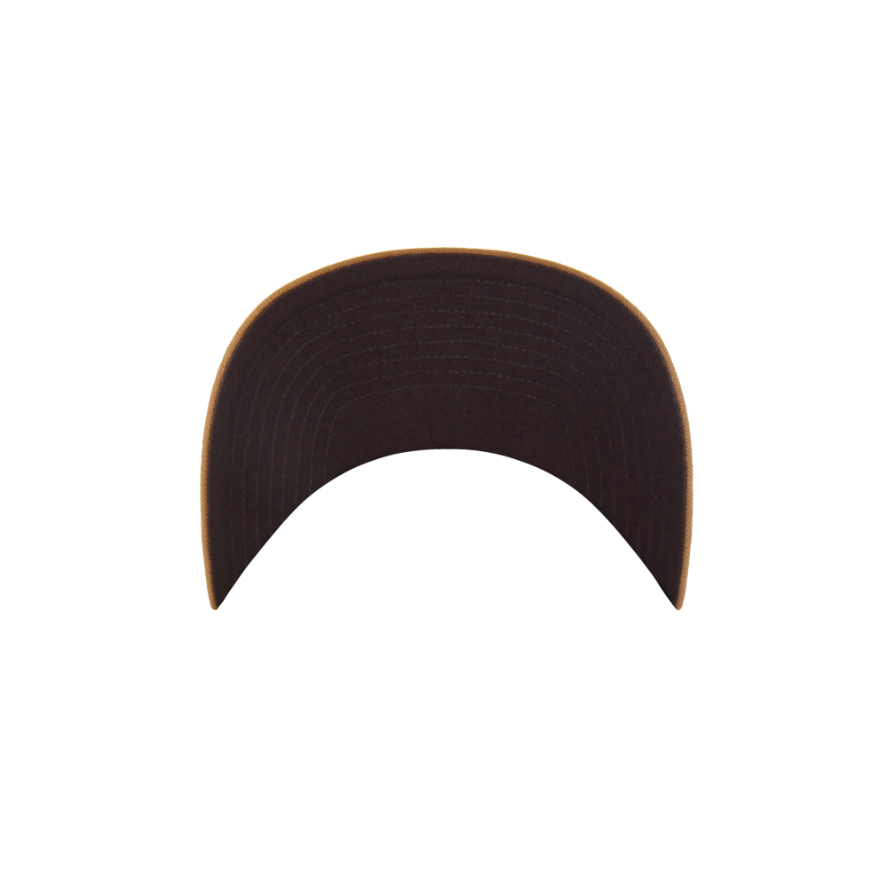 The '47 Brand Carhartt Miami HEAT Trucker Snapback features a brown curved brim and cotton front panel, shown from above against a plain white background.
