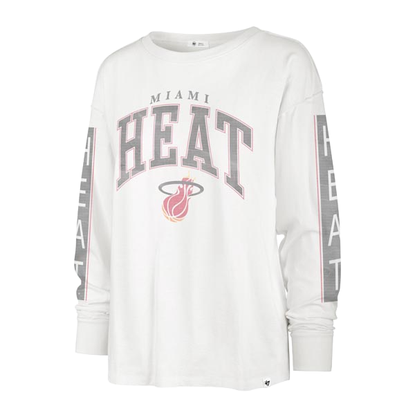 '47 Brand Miami HEAT Statement Women's Long Sleeve Tee WOMENS TEES BANNER-TWINS    - featured image