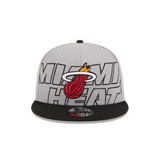 New Era Miami HEAT 2023 Draft Grey Snapback - 1