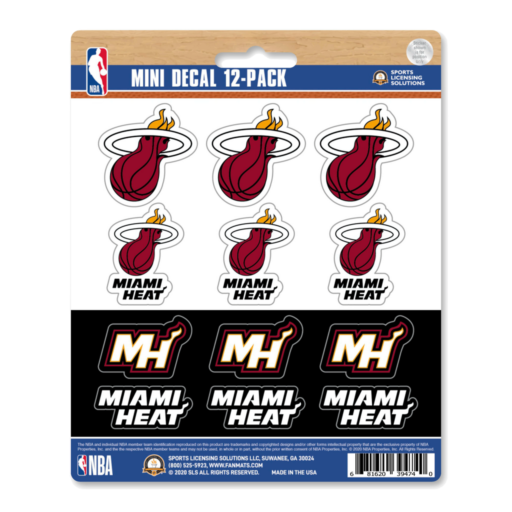 Miami HEAT Logo Mini Decals 12 Pack NOV. MISC.Z FANMATS    - featured image