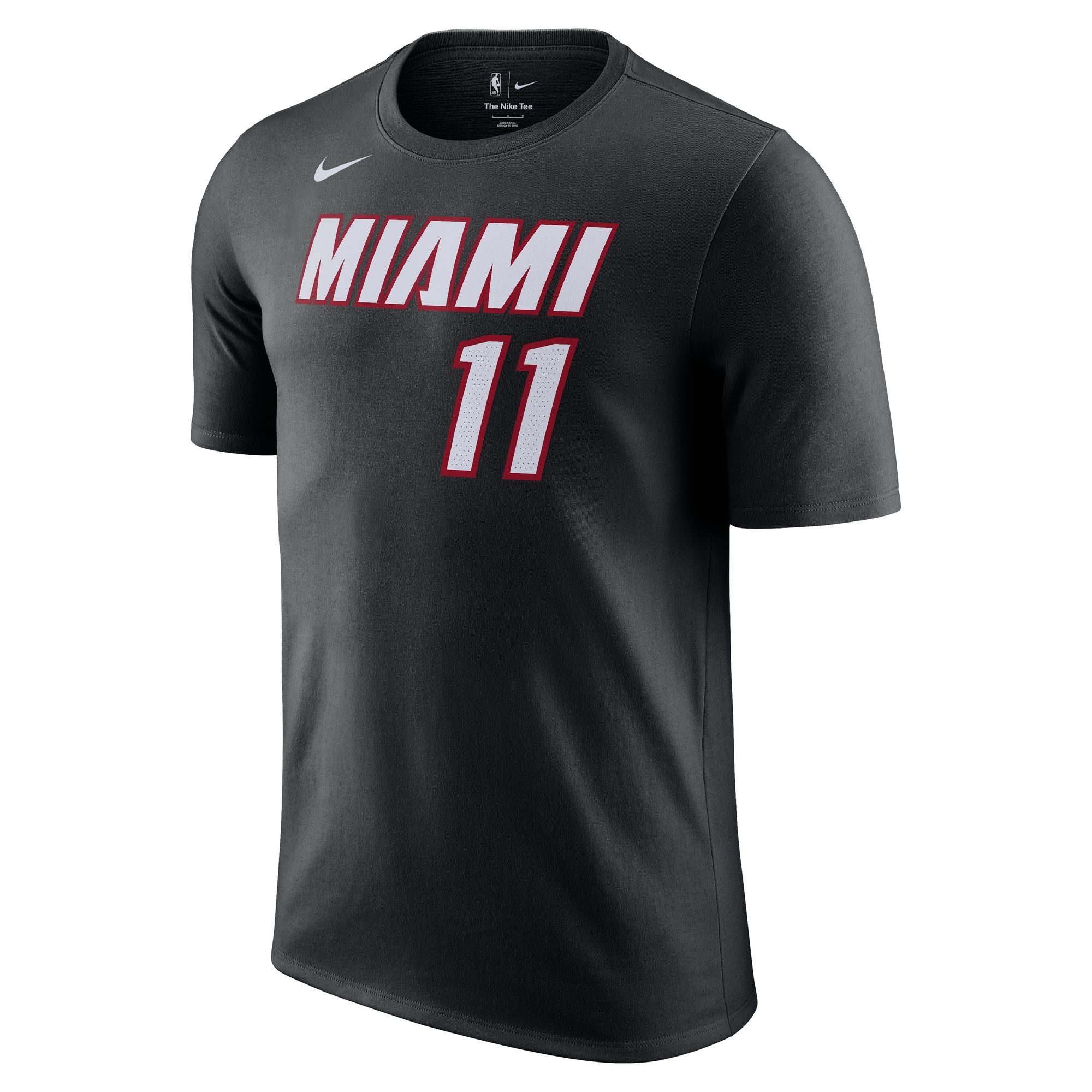Black Nike Miami HEAT tee with white and red 
