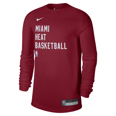 Nike Miami HEAT 2023-24 On-Court Red Practice long Sleeve Tee