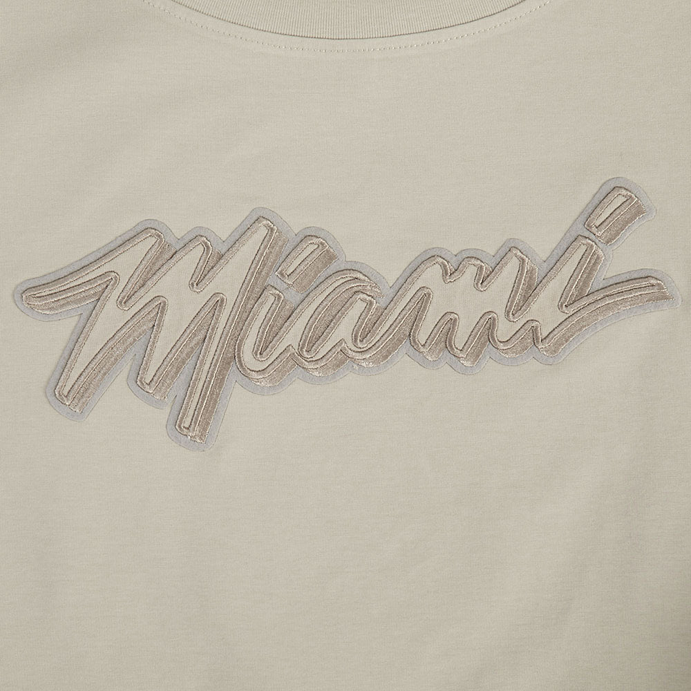 The Pro Standard Miami HEAT Original Vice Nights Beige Women's Hoodie features 