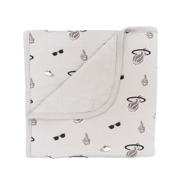 Court Culture x Kyte Baby Neutral HEAT Baby Blanket Miami HEAT Store