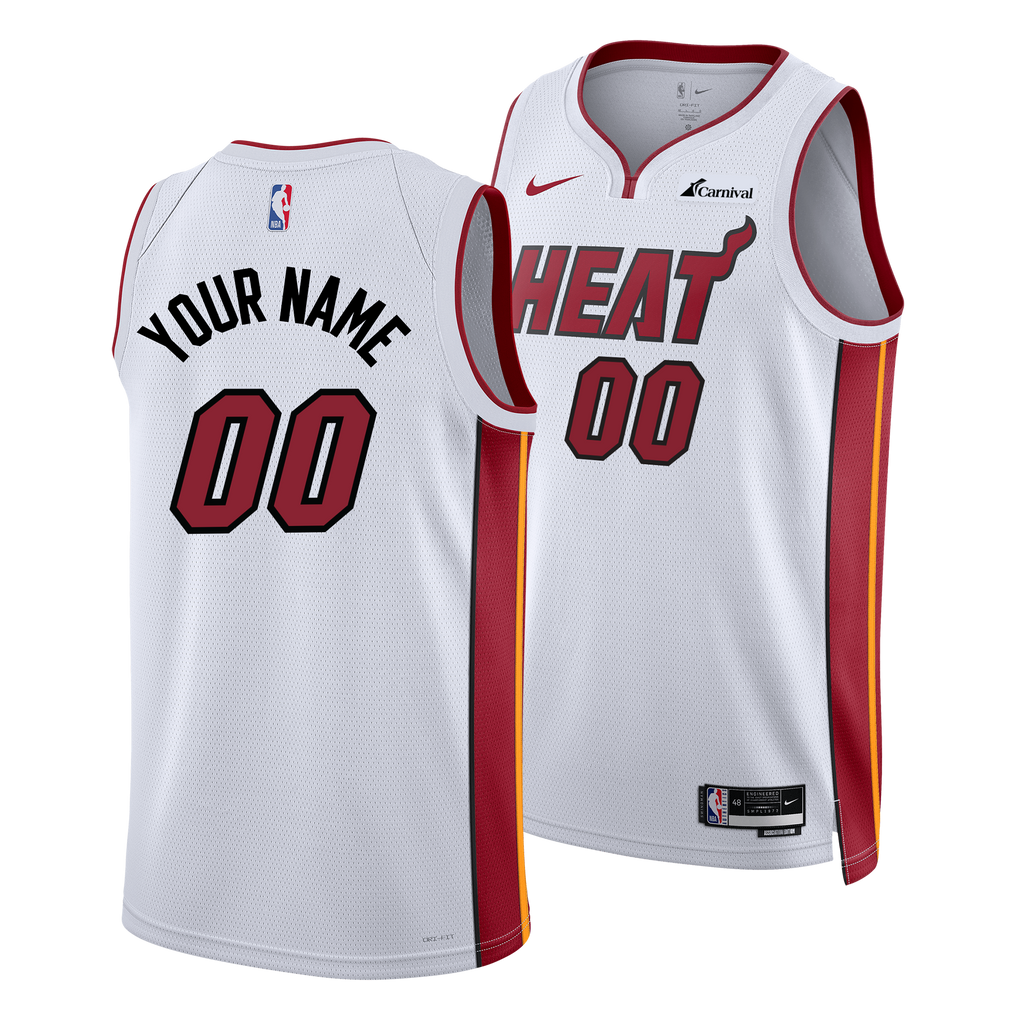 Personalized Nike Miami HEAT Association White Youth Swingman Jersey