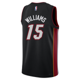 Alondes Williams Nike Miami HEAT Icon Black Swingman Jersey - 2