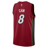 Jamal Cain Nike Jordan Brand Miami HEAT Statement Red Swingman Jersey - 2