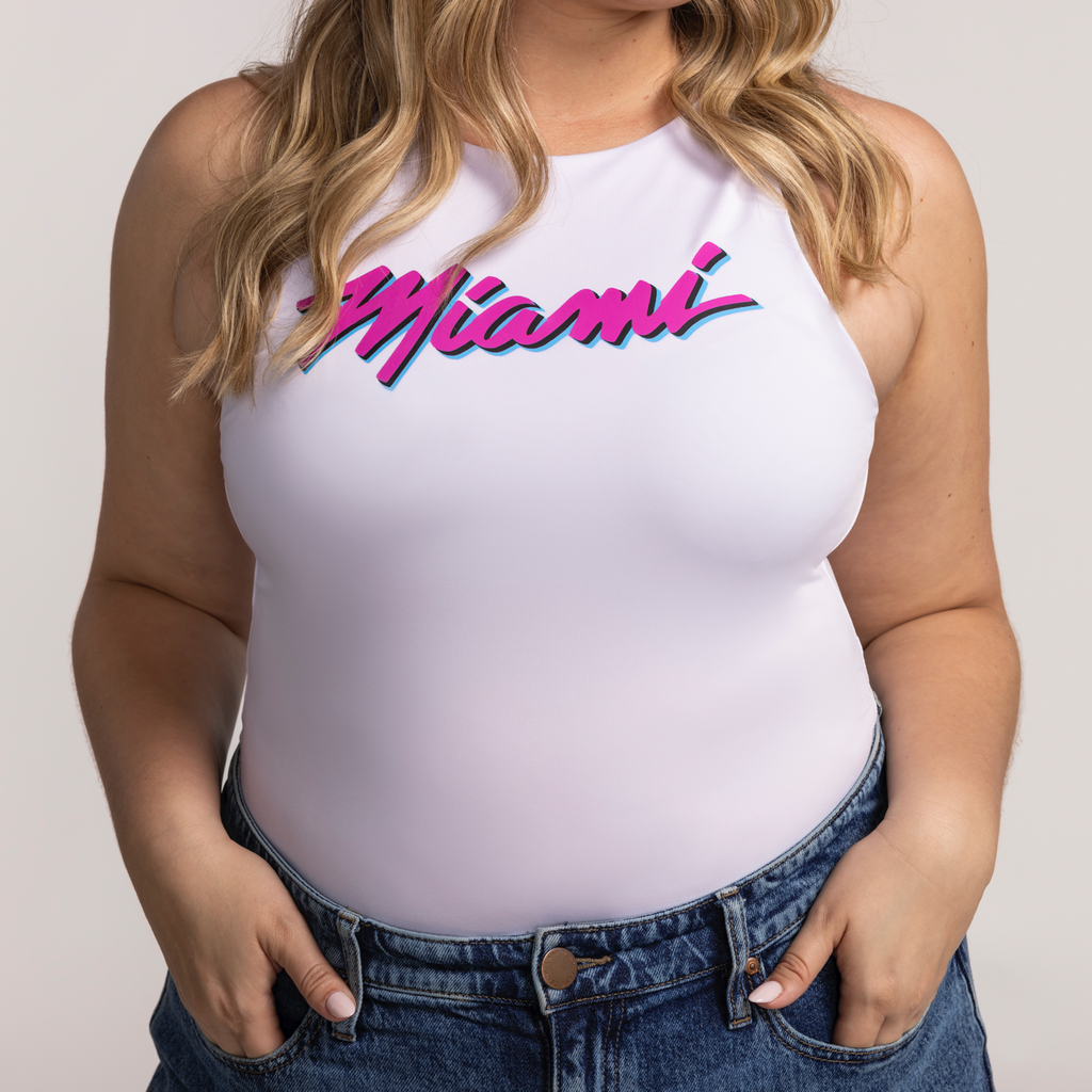 miami heat fancy dress lady Court Culture Vice Bodysuit Miami Apparel Delta Sweaters