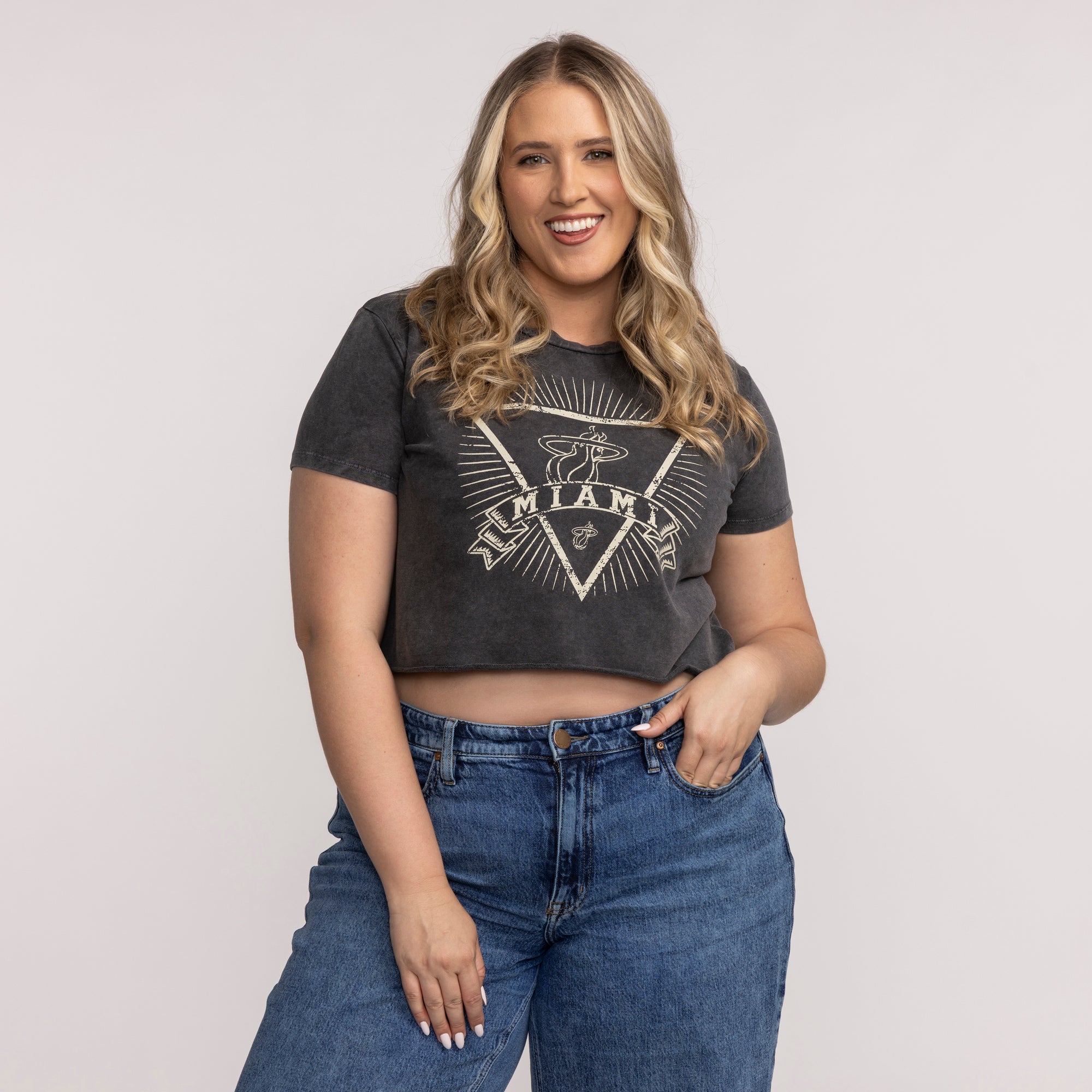 Concepts Sports Miami HEAT Grey Women's Crop Top Women's Crop Top Concepts Sports