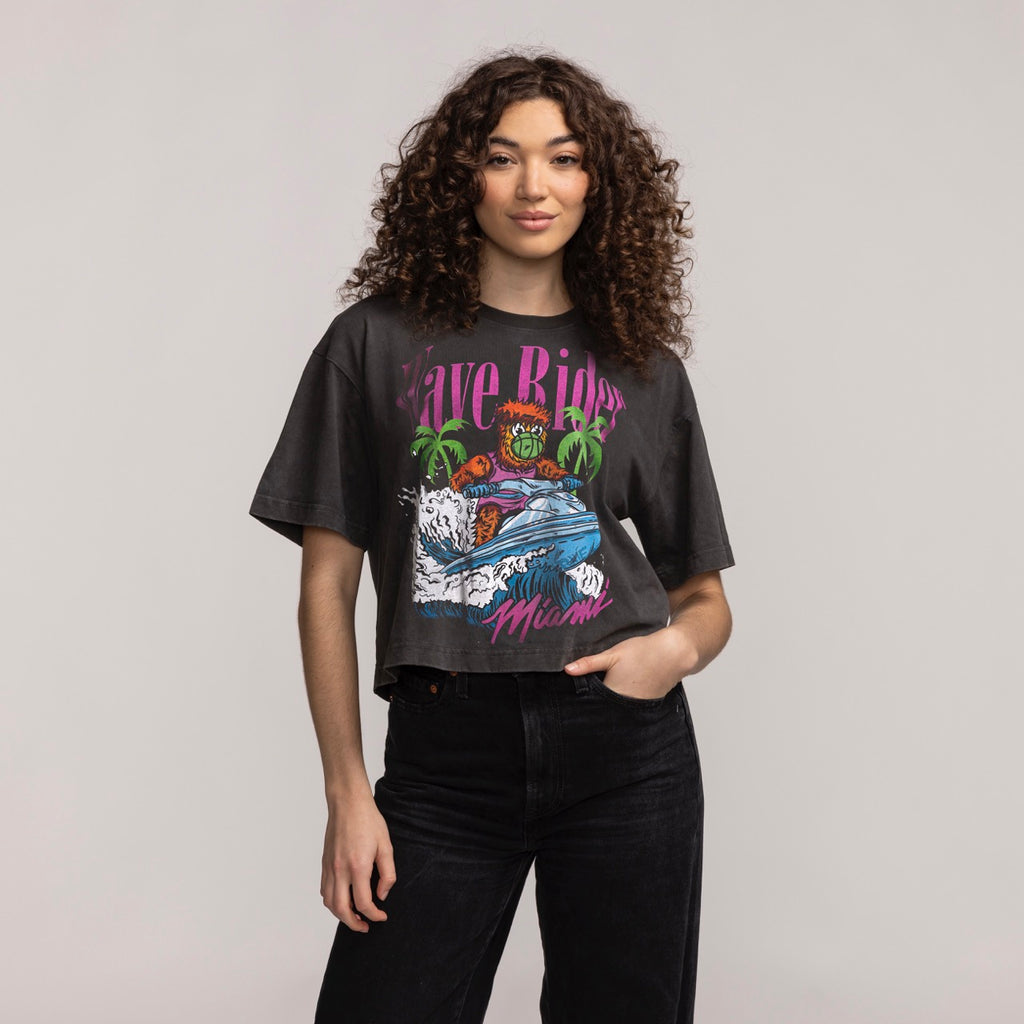 Court Culture Wave Rider Boxy Crop Tee Miami HEAT Tee