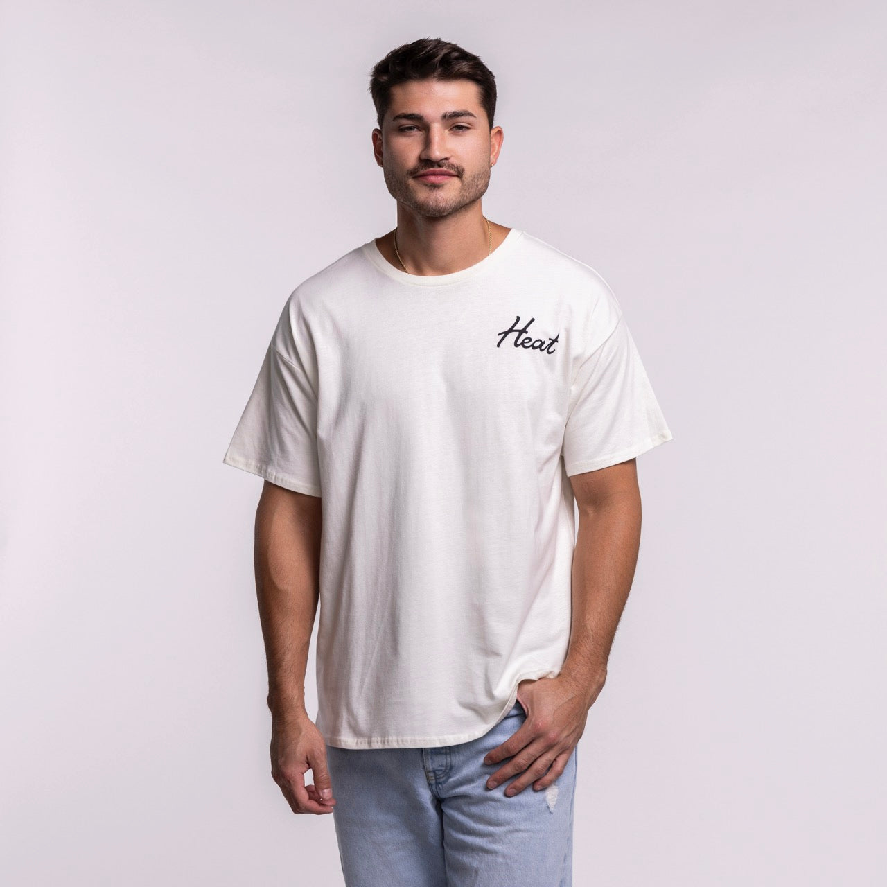 A man with short brown hair and a mustache wears the Court Culture Original Vice Nights 