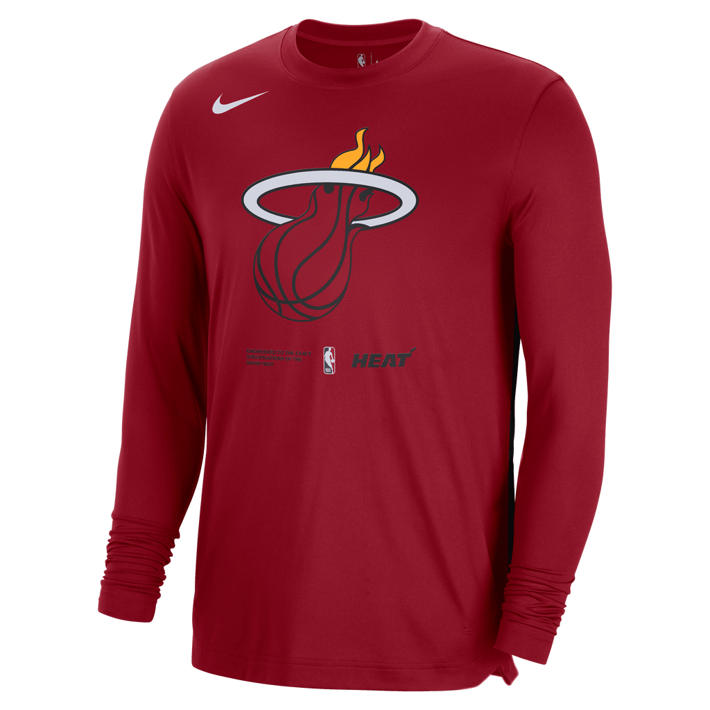 Nike Miami HEAT On-Court 2022 Long Sleeve Tee MENS AUTHENTICS NIKE    - featured image