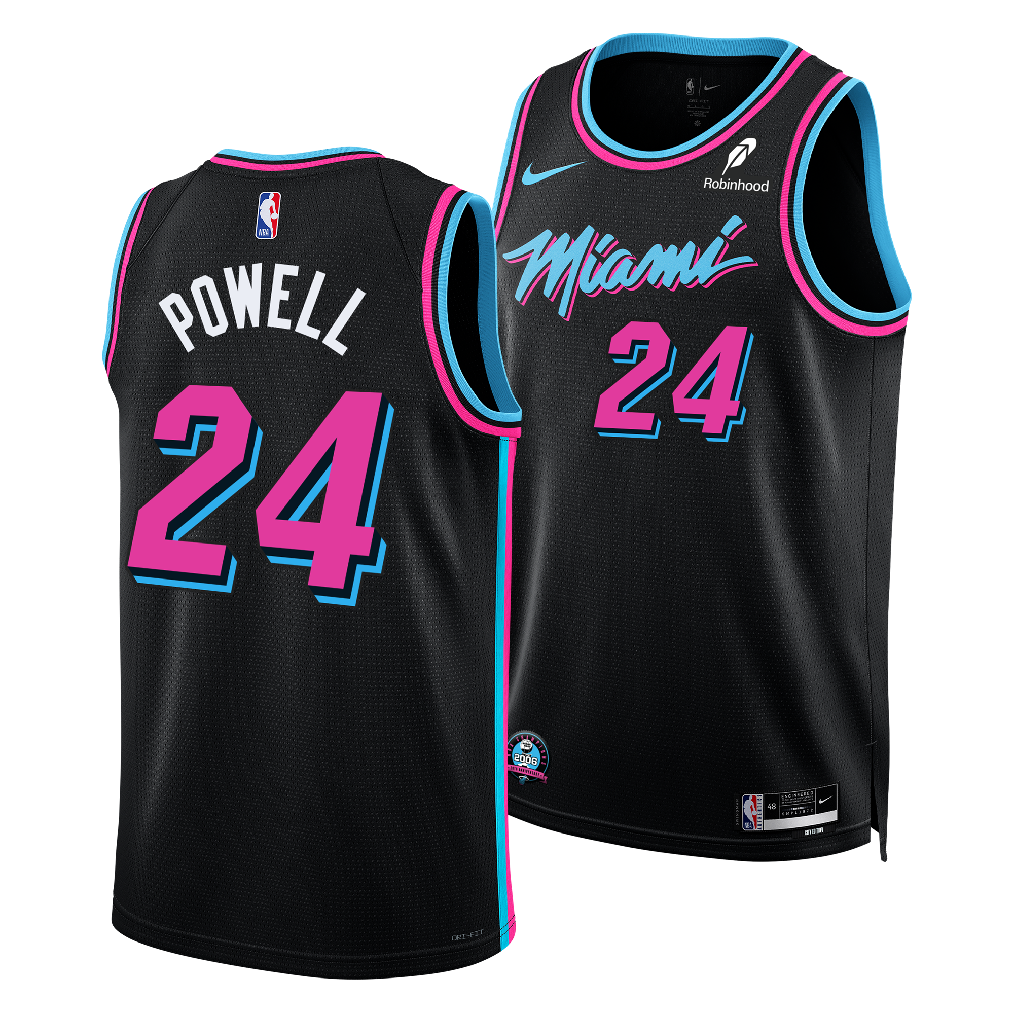 The Nike Norman Powell Original Vice Nights Swingman Jersey features 