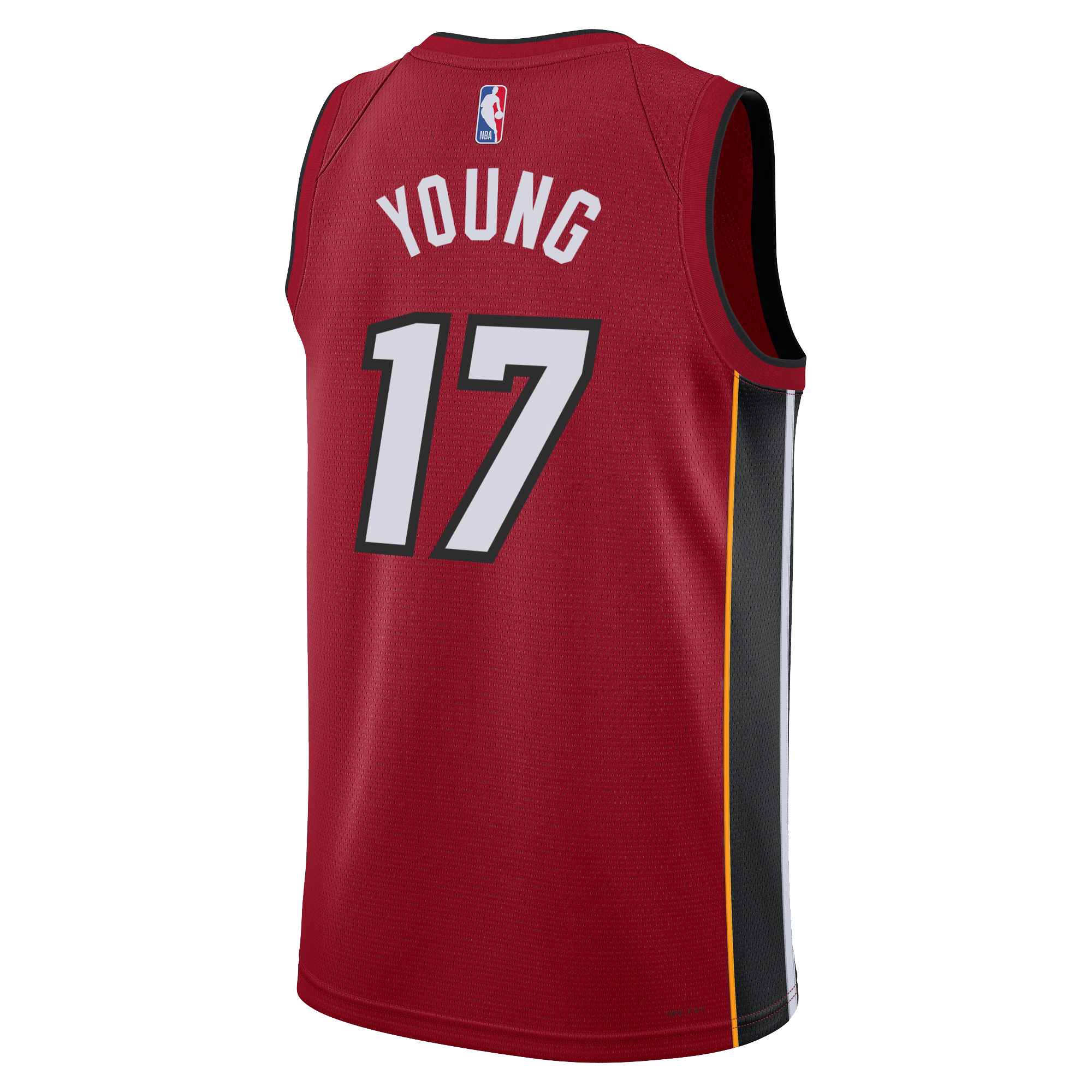 The Jahmir Young Nike Jordan Brand Miami HEAT Statement Red Swingman Youth Jersey features 