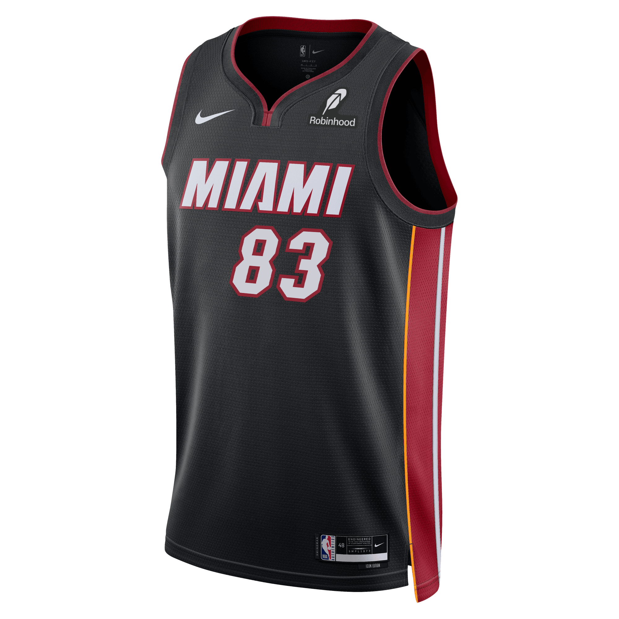 Bam Adebayo Nike Miami HEAT Icon Black “83-Point Game” Swingman Jersey