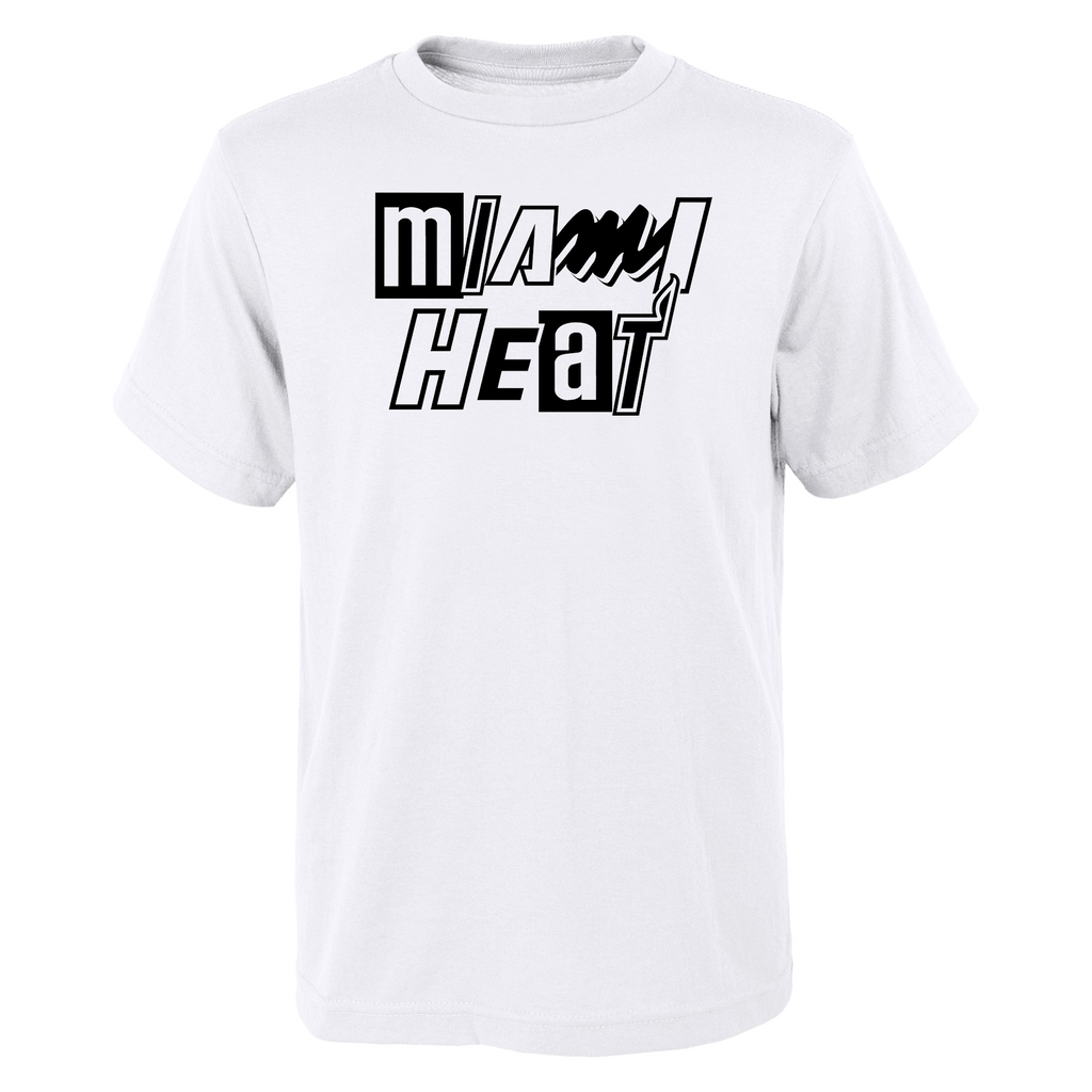 Miami HEAT Mashup Youth White Tee KIDSTEE OUTERSTUFF    - featured image