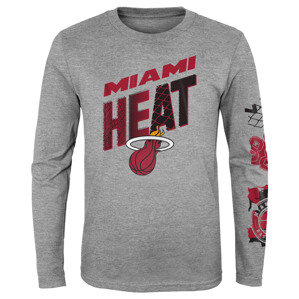 Miami HEAT Parks Wreck Long Sleeve Youth Tee KIDSTEE OUTERSTUFF    - featured image