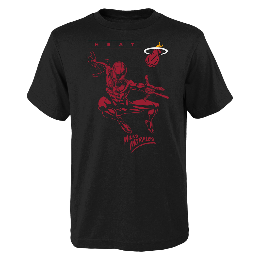 Miami HEAT Miles Morales Spiderman Youth Tee KIDSTEE OUTERSTUFF    - featured image