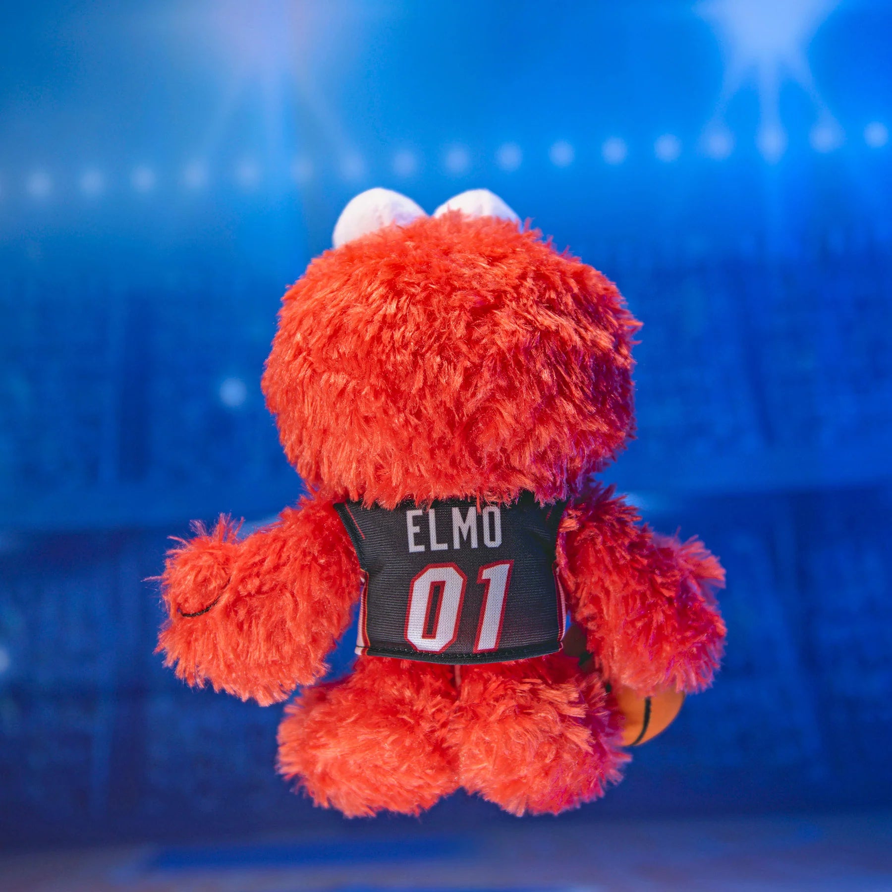 The Bleacher Creatures Miami HEAT Elmo Plush sports a black jersey with 