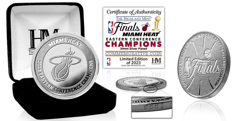Highland Mint Miami HEAT 2023 Eastern Conference Champs Silver Coin NOV. MISC.Z HIGHLAND MINT    - featured image