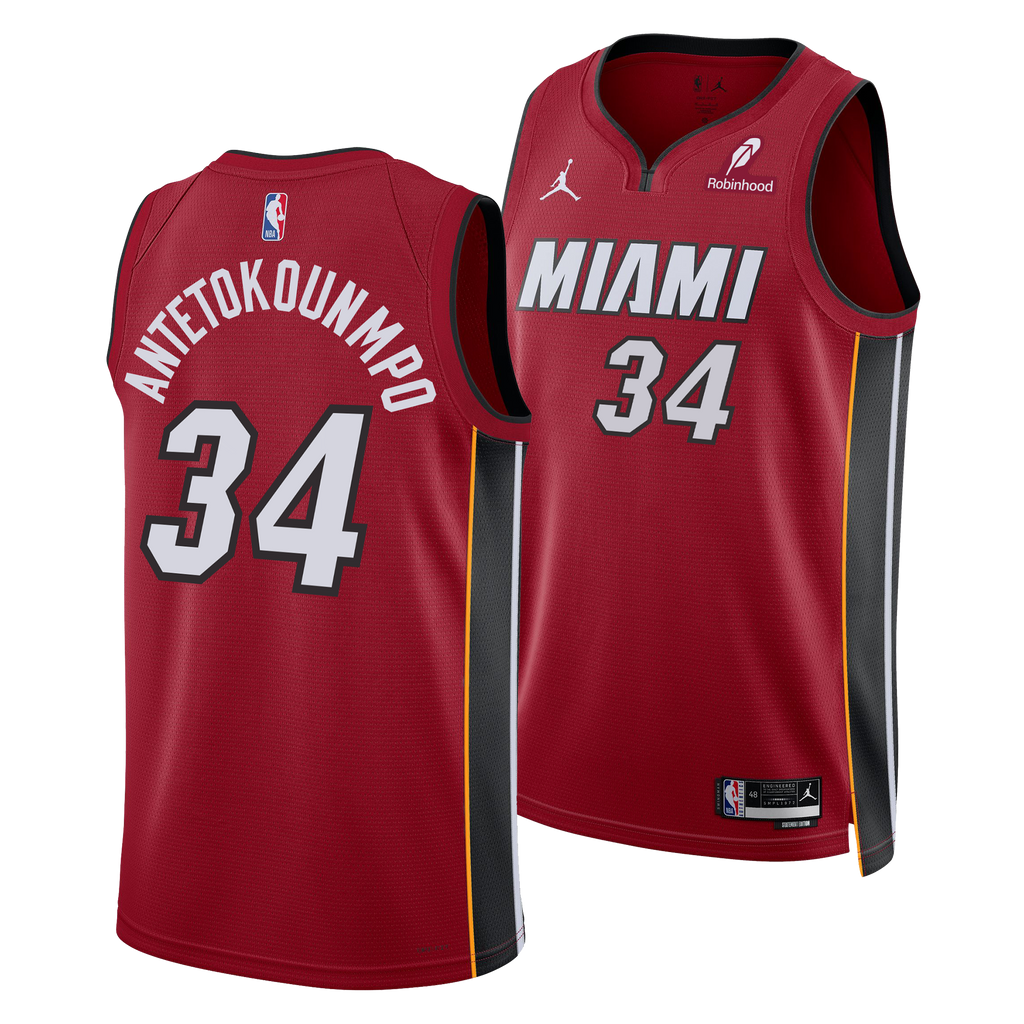 Giannis Antetokounmpo Nike Jordan Brand Miami HEAT Statement Red Swing