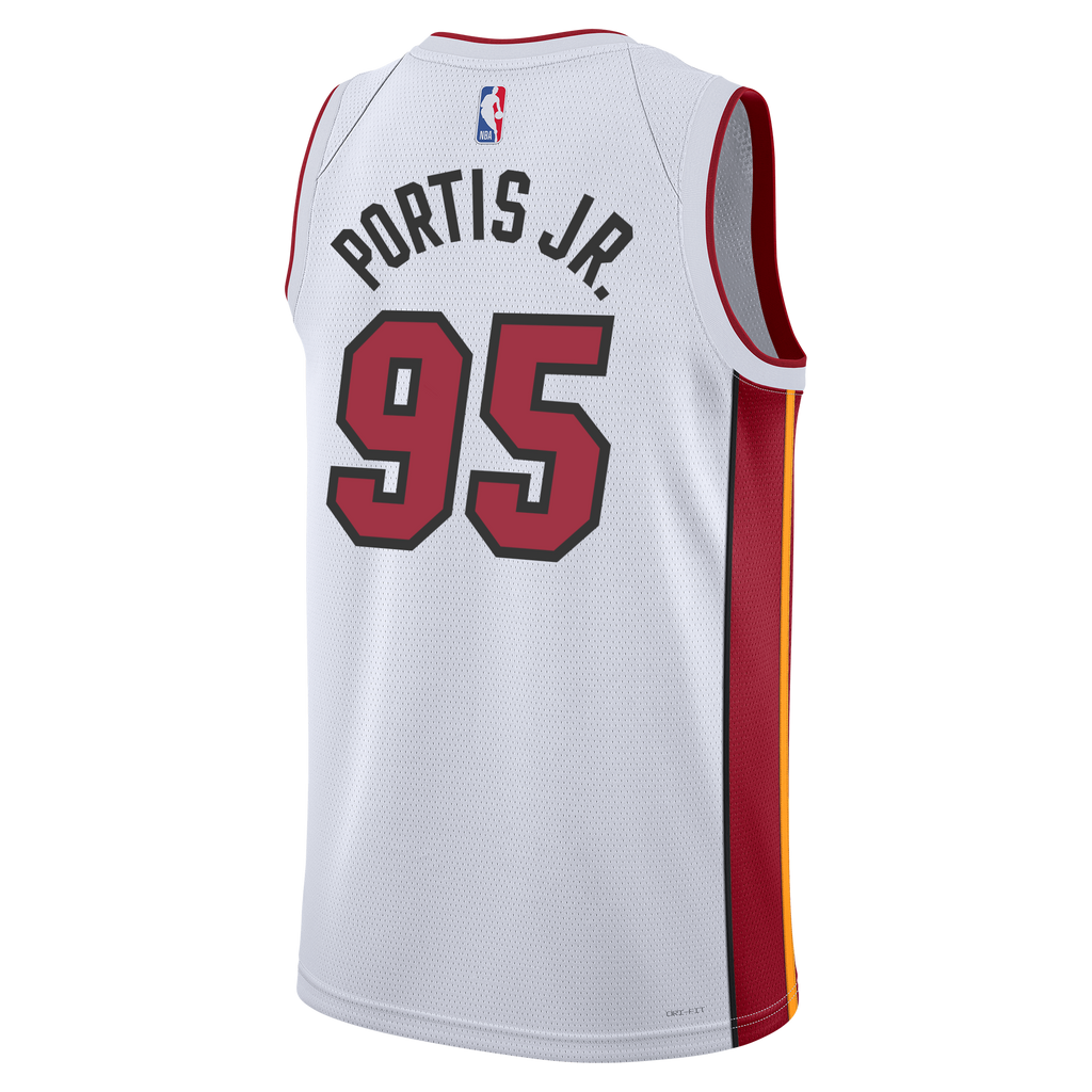 Portie 野球ユニフォームセット 赤白 Bobby Portis Jr. Nike Miami HEAT Association White Youth Swingman Jers
